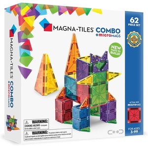 image:imageMAGNATILES Combo 62Piece Magnetic Construction Set The Original Magnetic Building Brand62pc