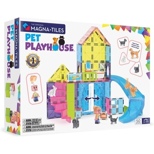 image:imageMAGNATILES Pet Playhouse 50Piece Magnetic Construction Set The Original Magnetic Building Brand