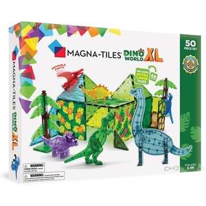 image:imageMAGNATILES Dino World XL 50Piece Magnetic Construction Set The ORIGINAL Magnetic Building Brand