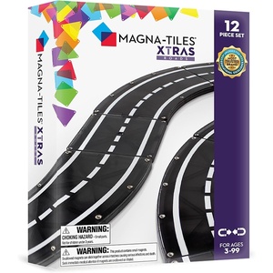 image:imageMAGNATILES XTRAS Roads 12 Piece Magnetic Construction Set The ORIGINAL Magnetic Building Brand